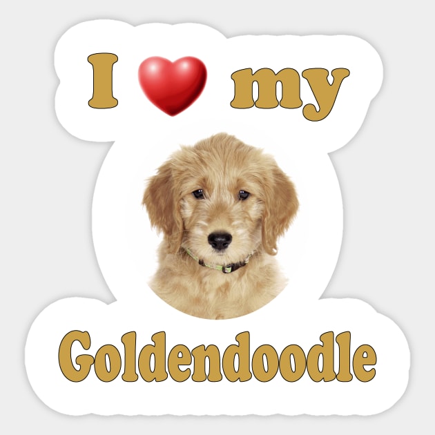 I love my goldendoodle sale car magnet